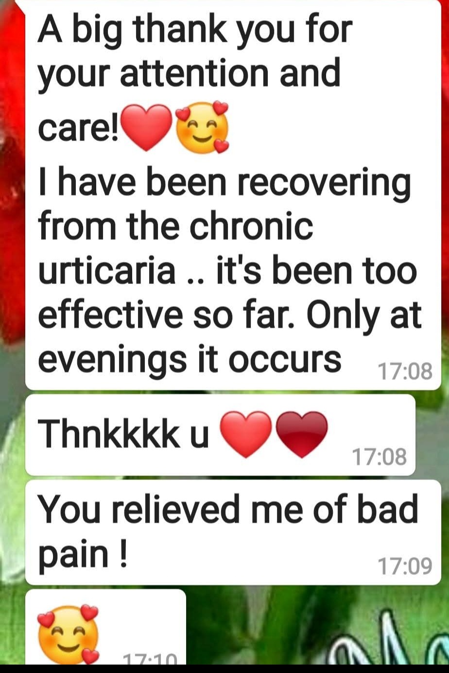 chronic urticaria healed